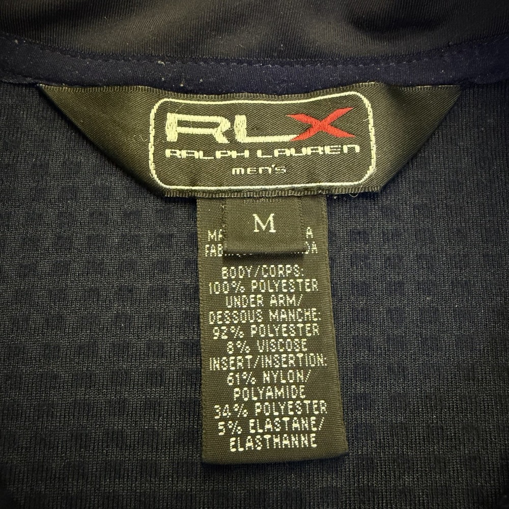 RLX Ralph Lauren Mens Medium Navy Blue Full Zip Performance Stretch Zip Pockets - Picture 2 of 16